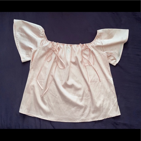 Forever 21 Pink Silky Satin Tie Top - Picture 2 of 6